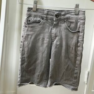 Well worn Joe’s cut off shorts, slim fitting